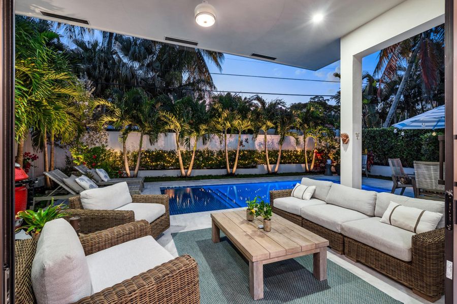 Covered patio area.