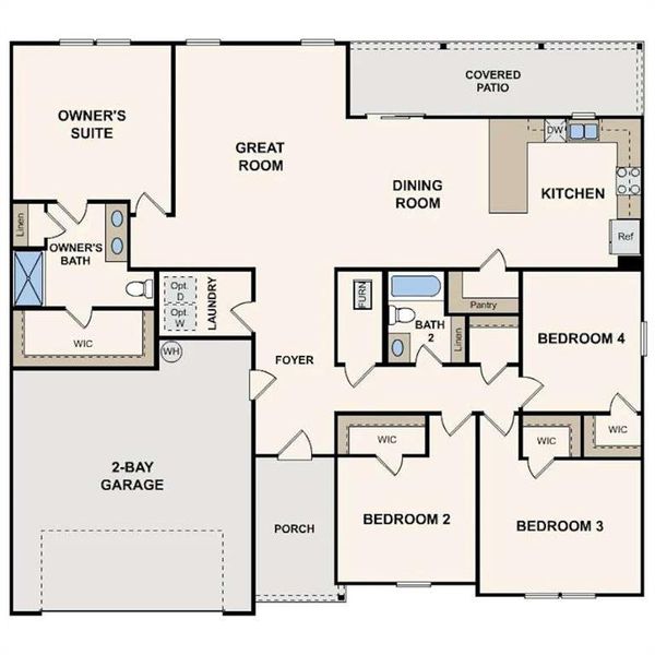 2D floor plan layout of this home in Southfield, Bonaire, GA (Image 2). 2D floor plan layout of this home in Southfield, Bonaire, GA (Image 2).