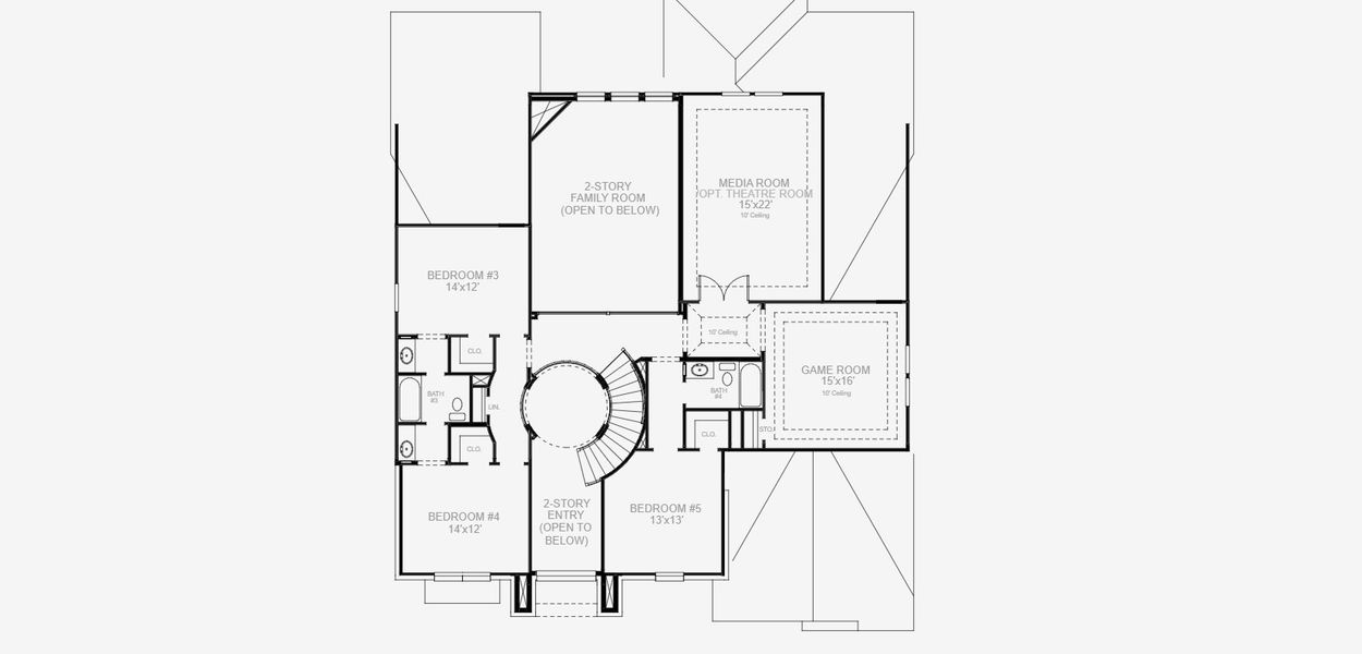 2D floor plan layout for the 4098W by Perry Homes in Sweetgrass 80', Haslet, TX (Image 5).