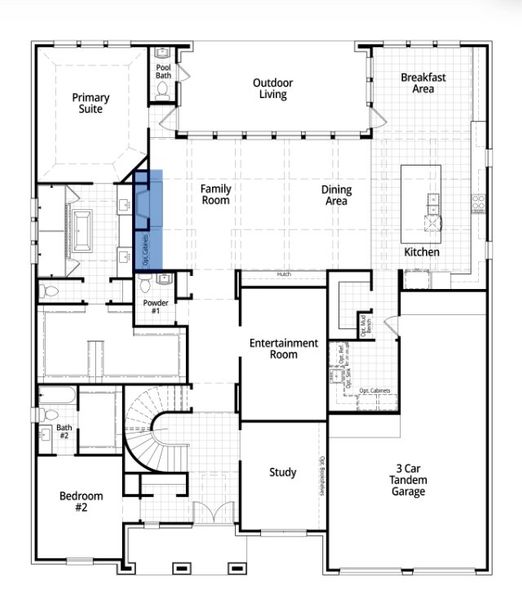 2D floor plan layout for the Palermo Plan by Highland Homes in The Parks at Wilson Creek: 74ft. lots, Celina, TX (Image 32). 2D floor plan layout for the Palermo Plan by Highland Homes in The Parks at Wilson Creek: 74ft. lots, Celina, TX (Image 32).
