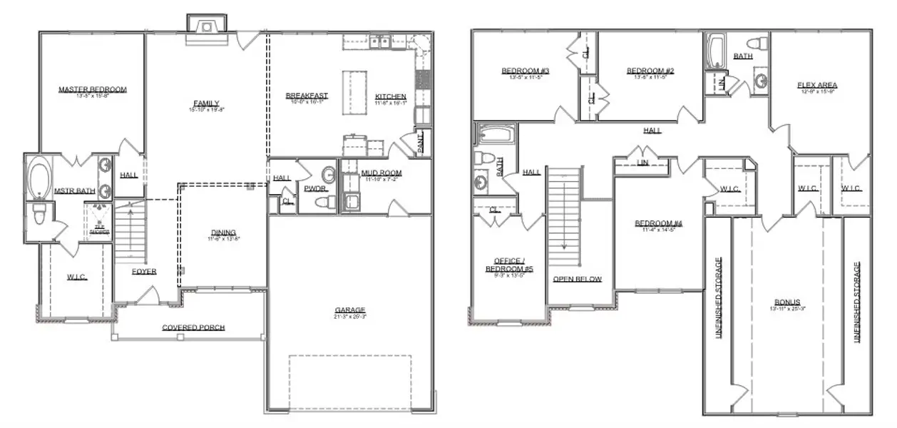 2D floor plan layout for the The Montgomery by Smithbilt Homes in The Preserve, Oak Ridge, TN (Image 2).