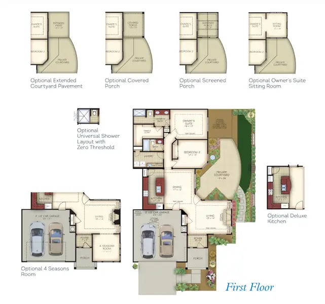 2D floor plan layout for the Palazzo by Epcon Communities in Courtyards by Carrell, Ocean Isle Beach, NC (Image 6). 2D floor plan layout for the Palazzo by Epcon Communities in Courtyards by Carrell, Ocean Isle Beach, NC (Image 6).