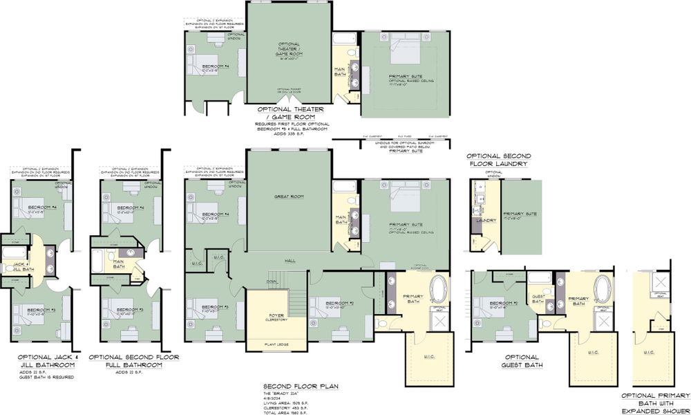 2D floor plan layout for the The Brady by Forbes Capretto Homes in Cannon Woods, Clarence Center, NY (Image 24).
