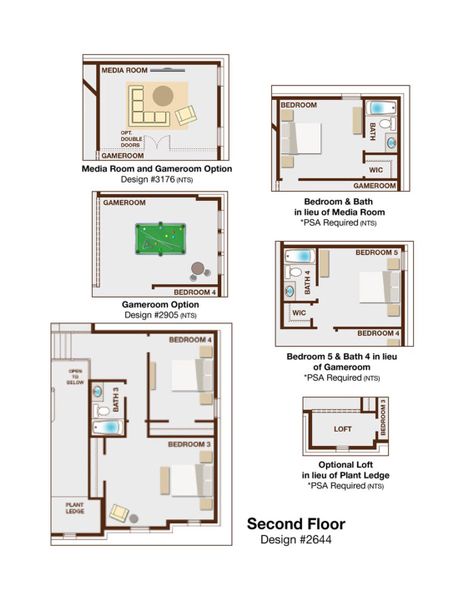 2D floor plan layout of this home in Trails at Cottonwood Creek, Rowlett, TX (Image 3).