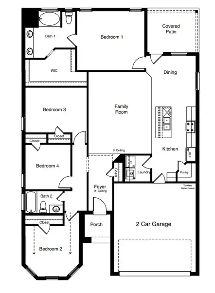 2D floor plan layout of this home in Viridian, Lubbock, TX (Image 4).