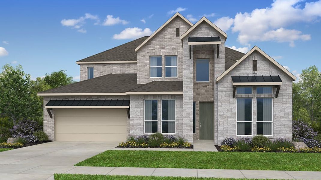 Representative exterior photo of a completed home built from the Rainey by Taylor Morrison in Santa Rita Ranch, Liberty Hill, TX (Image 3).