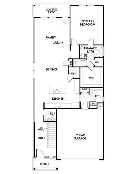 2D floor plan layout for the Sequoia by Impression Homes in Creekside Ranch, Blue Ridge, TX (Image 3).
