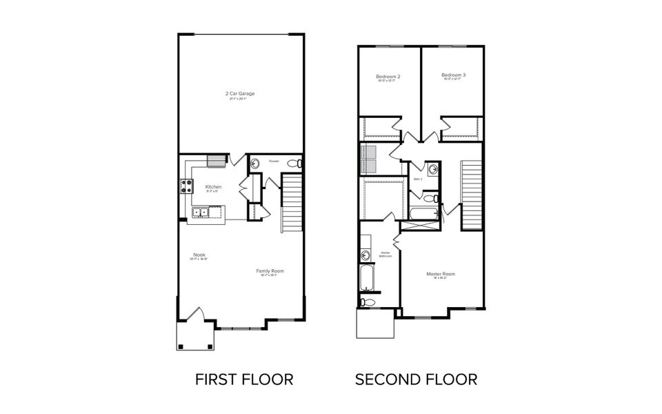 2D floor plan layout of this home in Sierra Vista Townhomes, Rosharon, TX (Image 3).