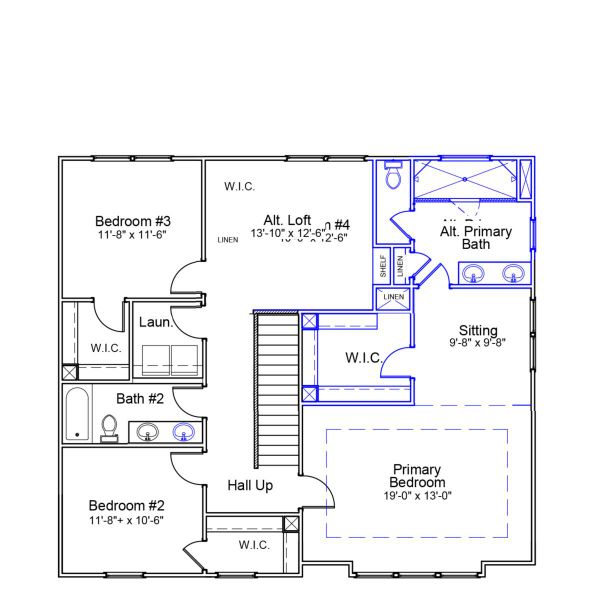 2D floor plan layout of this home in Indigo at Abbey Preserve, Wilmington, NC (Image 3).