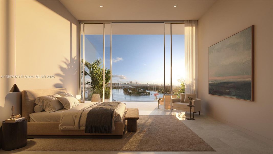 Furnished interior view inside a new home in 72 Carlyle, Miami Beach (Image 4).