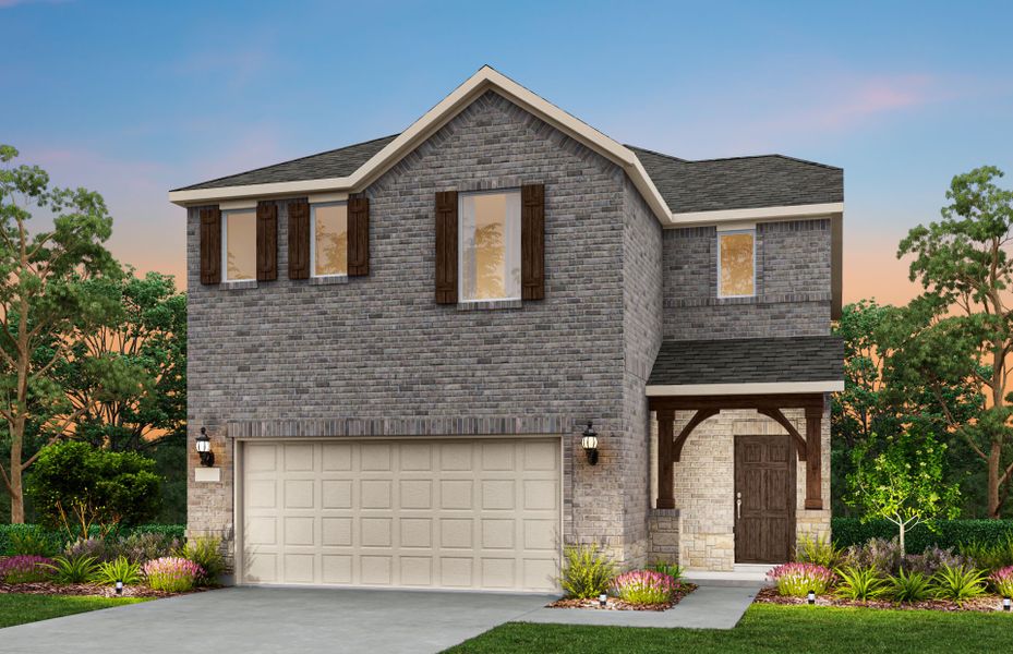 Representative exterior photo of a completed home built from the Ouray by Pulte Homes in Ribbonwood, Aubrey, TX (Image 23).