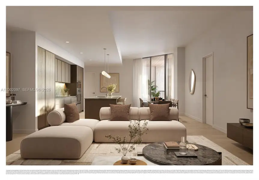 Furnished interior view inside a new home in , Miami (Image 8).