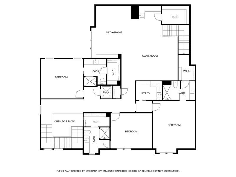 Second floor plan. Deemed to be accurate but not guaranteed.