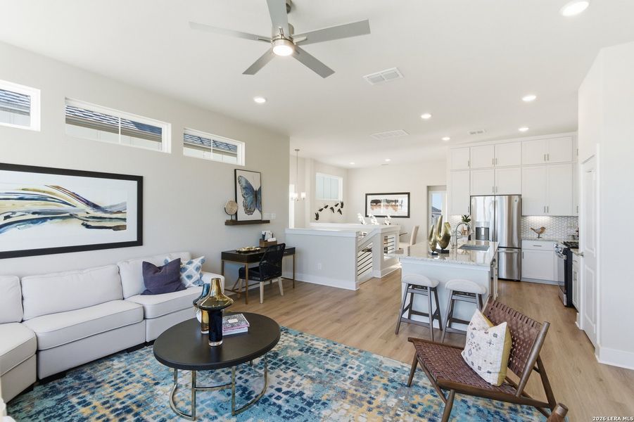 Furnished interior view inside a new home in Centero at Stone Oak, San Antonio (Image 18). Furnished interior view inside a new home in Centero at Stone Oak, San Antonio (Image 18).