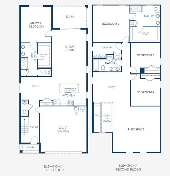 2D floor plan layout for the Carrington by Maronda Homes in Enclave At Seminole Palms, Palm Coast, FL (Image 3).