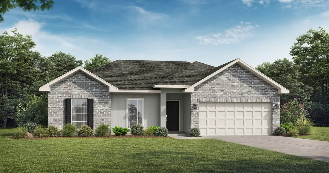 Representative exterior photo of a completed home built from the The Stafford by RTS Homes in Lakeside at Fifteen West, Hinesville, GA (Image 2).