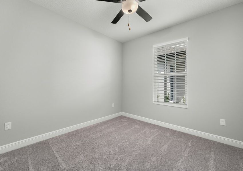 Secondary bedroom with lush carpet flooring