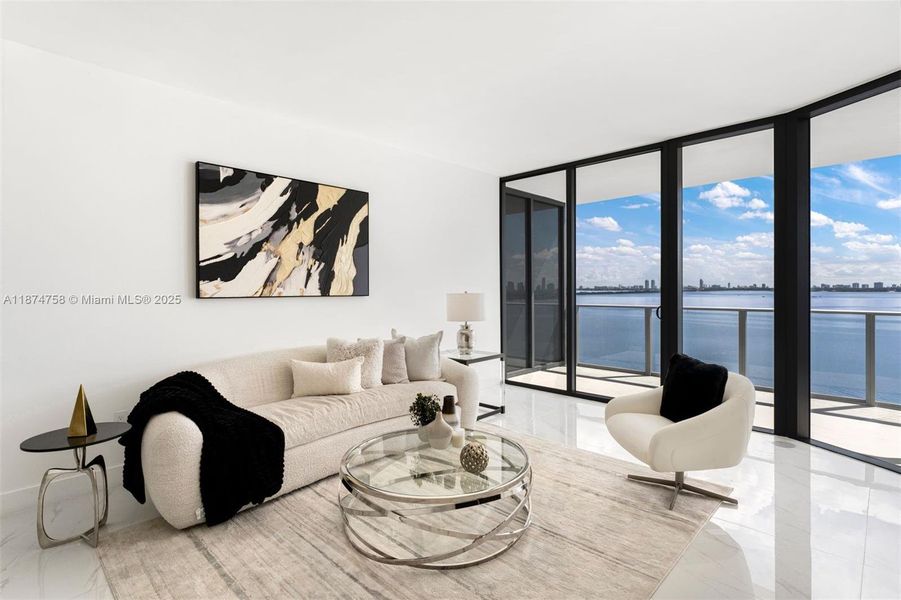 Furnished interior view inside a new home in , Miami (Image 10).