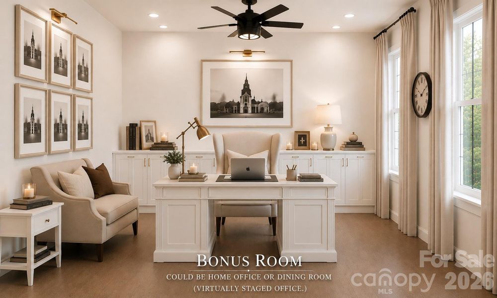 Bonus Room virtually staged to show home office option.