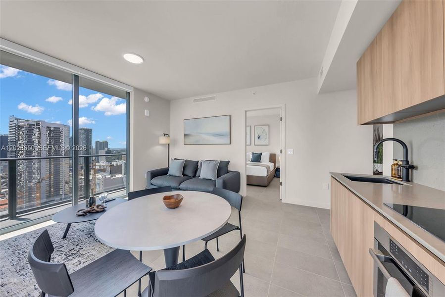 Furnished interior view inside a new home in , Miami (Image 15).