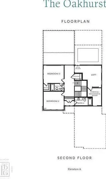 2D floor plan layout of this home in Waterside Single Family, Peachtree Corners, GA (Image 6).