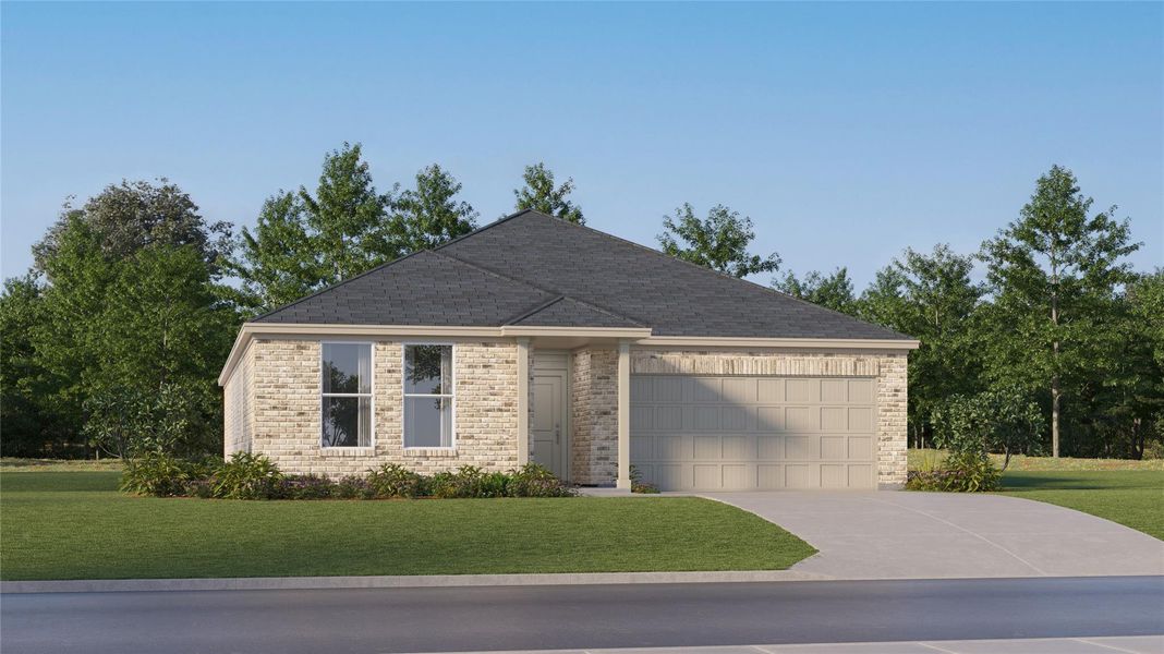 Front exterior of a new home in , Hutto, TX, highlighting curb appeal (Image 25).
