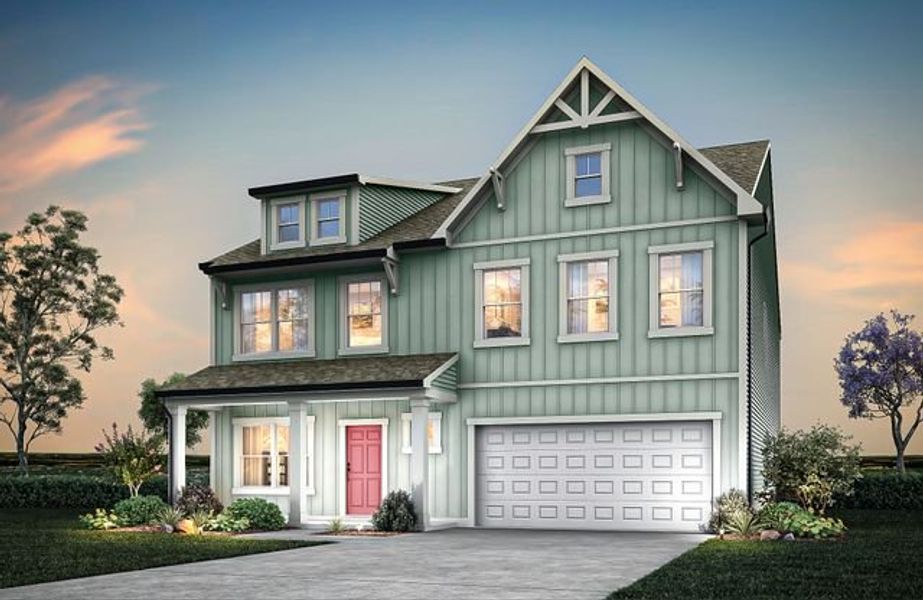 Representative exterior photo of a completed home built from the Calgary P by True Homes in Homecoming, Ravenel, SC (Image 1). Representative exterior photo of a completed home built from the Calgary P by True Homes in Homecoming, Ravenel, SC (Image 1).