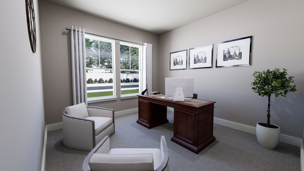 Representative furnished interior of a home built from the Dylan by Tri Pointe Homes in Painted Tree, McKinney (Image 3).