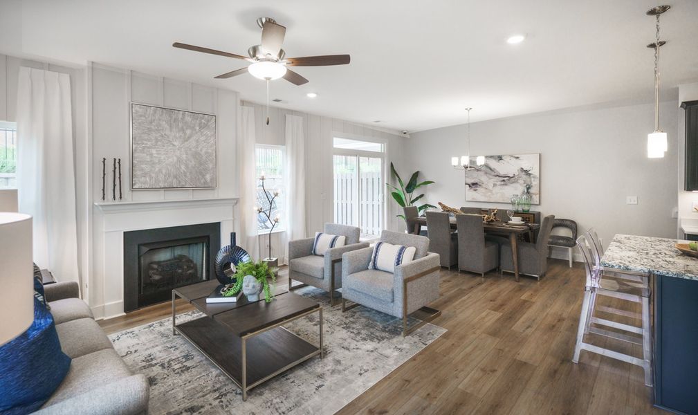Representative furnished interior of a home built from the The Kensington A by Cothran Homes in Reidville Town Center, Reidville (Image 17).