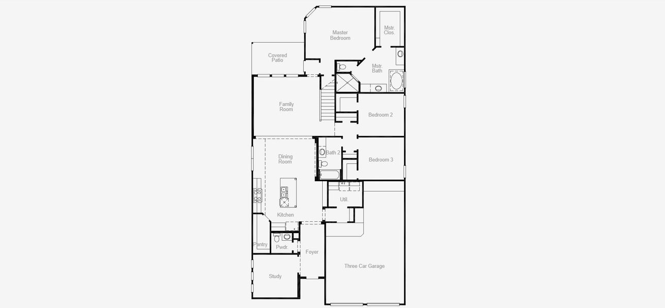 2D floor plan layout for the Farnsworth by Coventry Homes in Chaparral Park, Oak Point, TX (Image 4).