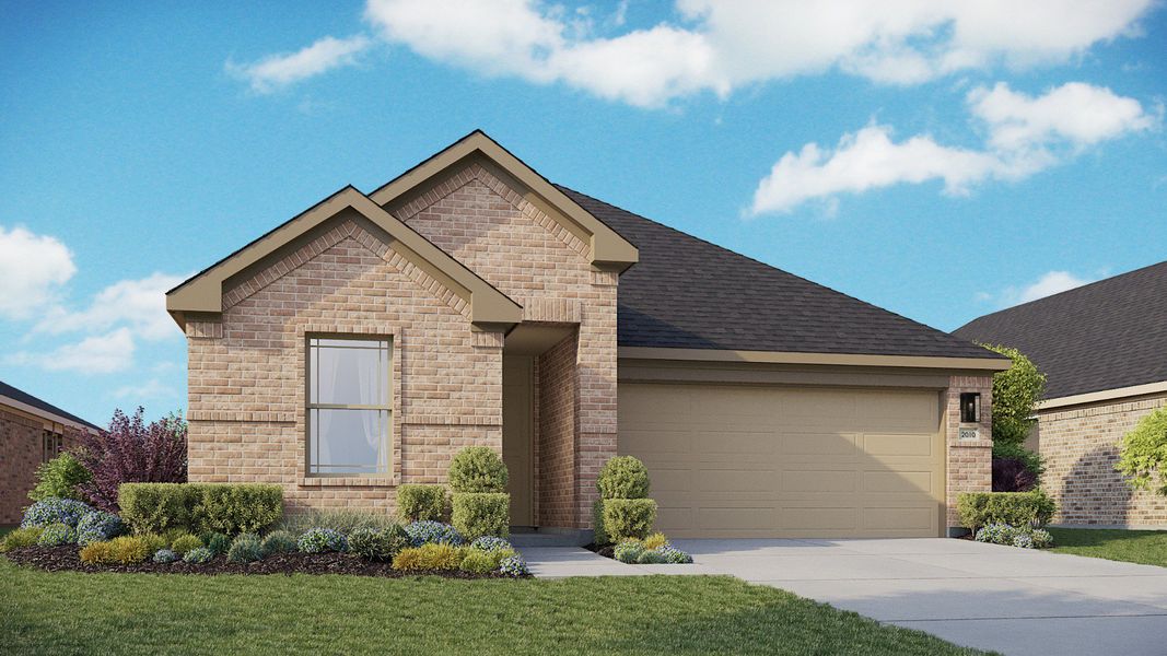 Representative exterior photo of a completed home built from the Fiji by DRB Homes in Parkside on the River, Georgetown, TX (Image 1). Representative exterior photo of a completed home built from the Fiji by DRB Homes in Parkside on the River, Georgetown, TX (Image 1).
