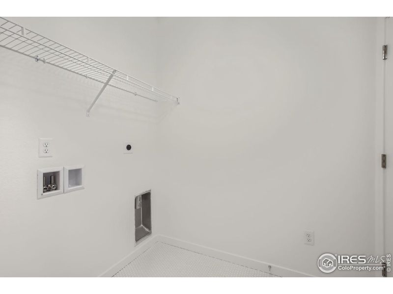 tiled floor laundry room