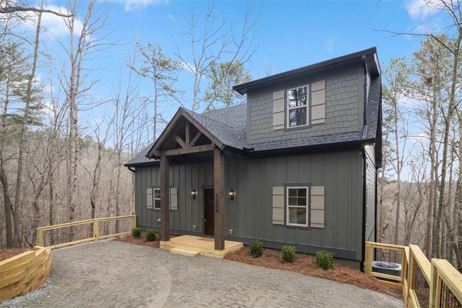 Front exterior of a new home in , Ellijay, GA, highlighting curb appeal (Image 27).