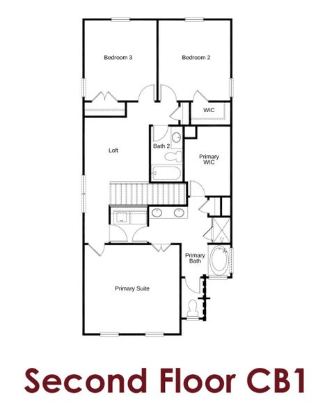 2D floor plan layout for the Medlock by Chafin Communities in The Towns at Auburn Station East, Auburn, GA (Image 3).