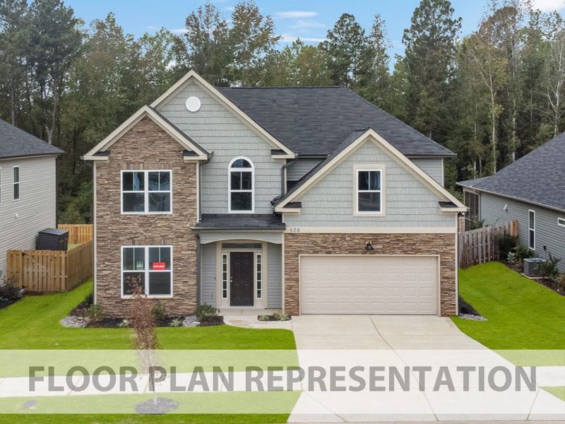 Front Exterior Floor Plan Representation | The Kingsland II Plan by Ivey Homes