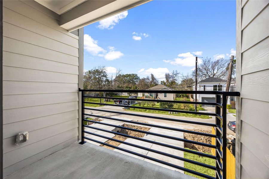 Private balcony offering an ideal outdoor retreat, perfect for relaxing or enjoying fresh air and neighborhood views. Private balcony offering an ideal outdoor retreat, perfect for relaxing or enjoying fresh air and neighborhood views.
