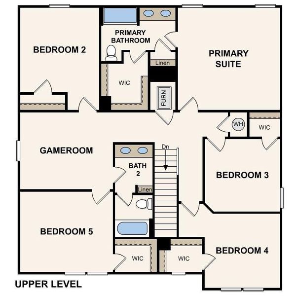 2D floor plan layout of this home in David's Place, Warner Robins, GA (Image 2).