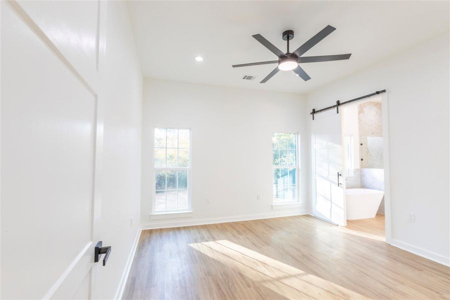 Welcoming view of the master suite from the entrance.
