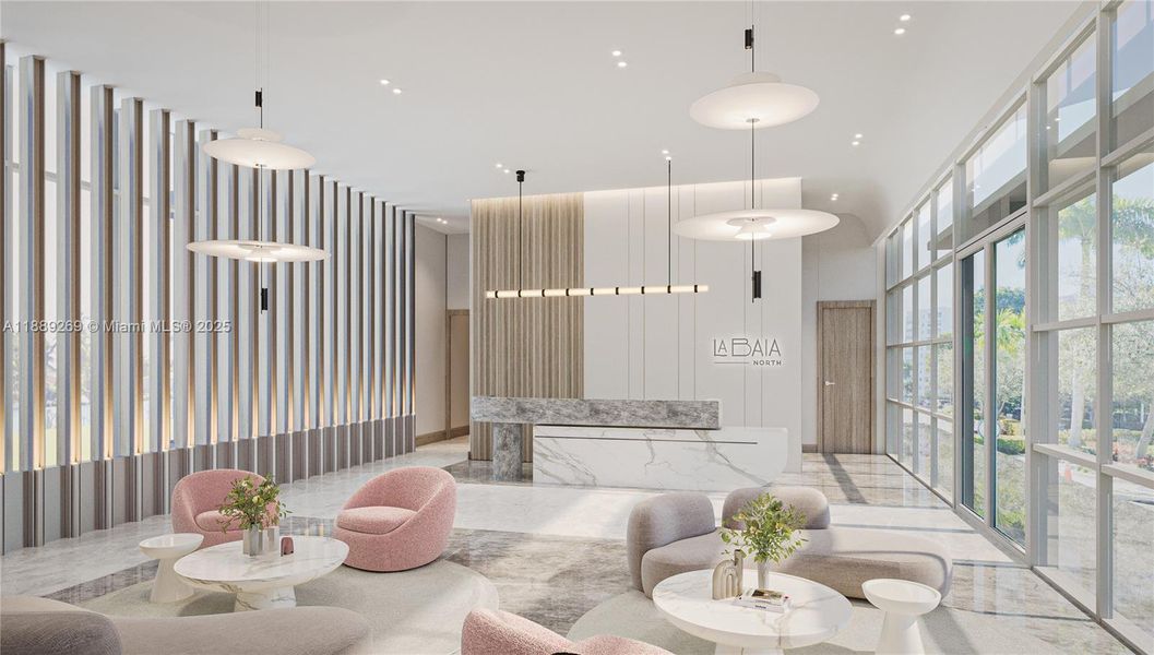 Furnished interior view inside a new home in La Baia, Bay Harbor Islands (Image 5).