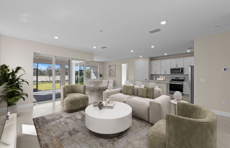 Furnished interior view inside a new home in Del Webb Oak Creek, North Fort Myers (Image 12). Furnished interior view inside a new home in Del Webb Oak Creek, North Fort Myers (Image 12).