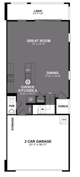2D floor plan layout of this home in Towns at Greenleaf, Oviedo, FL (Image 3).