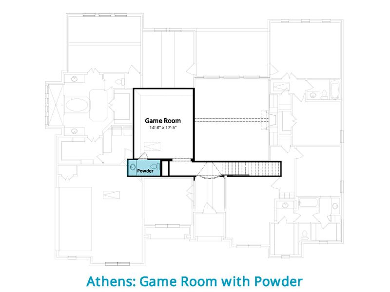 2D floor plan layout for the Athens by John Houston Homes in Springside Estates, undefined, TX (Image 6).