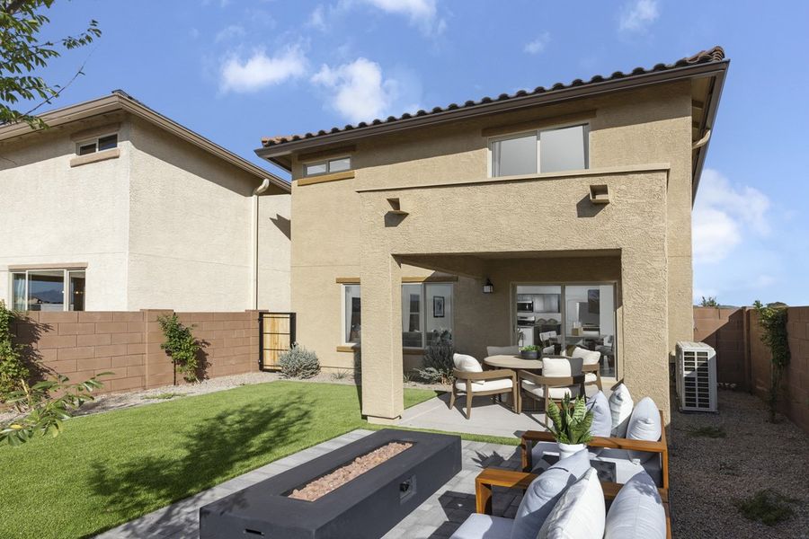 Representative exterior details of a home built from the 1768 Modeled by KB Home in The Landings at Rancho Del Lago, Vail (Image 3).