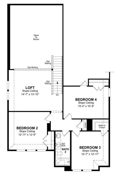 2D floor plan layout of this home in Hunter's Ranch, San Antonio, TX (Image 3).
