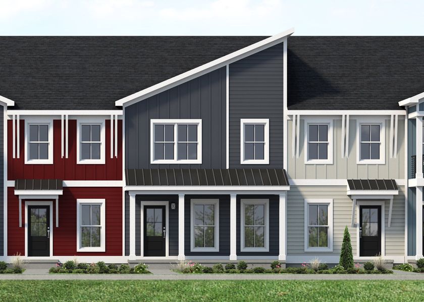 Front exterior of a new home in The Parks of Mill Town, Chattanooga, TN, highlighting curb appeal (Image 18).