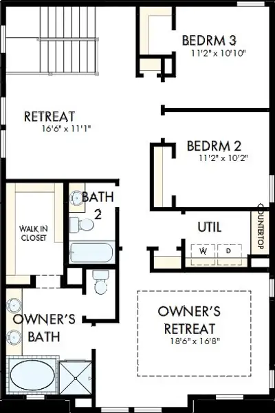 2D floor plan layout of this home in Elyson - Grove Row Collection, Katy, TX (Image 3). 2D floor plan layout of this home in Elyson - Grove Row Collection, Katy, TX (Image 3).