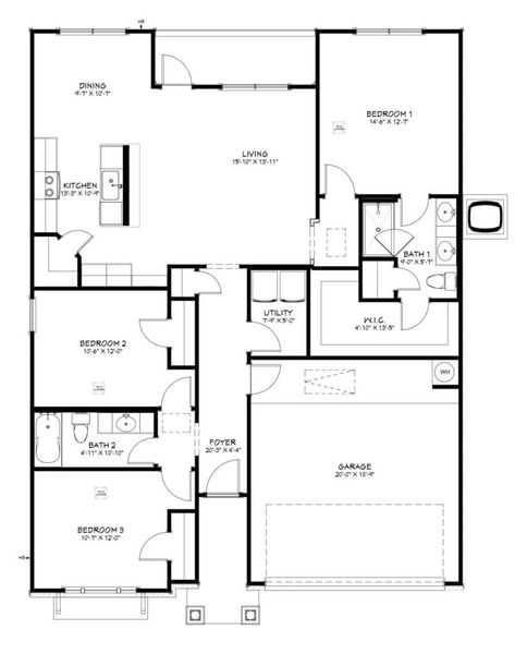 2D floor plan layout of this home in Mesa Ridge, Temple, TX (Image 3). 2D floor plan layout of this home in Mesa Ridge, Temple, TX (Image 3).