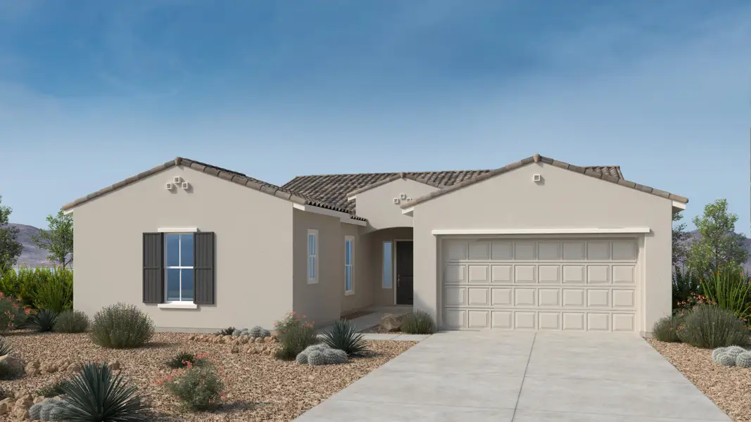 Front exterior of a new home in Verdin, Phoenix, AZ, highlighting curb appeal (Image 1). Front exterior of a new home in Verdin, Phoenix, AZ, highlighting curb appeal (Image 1).