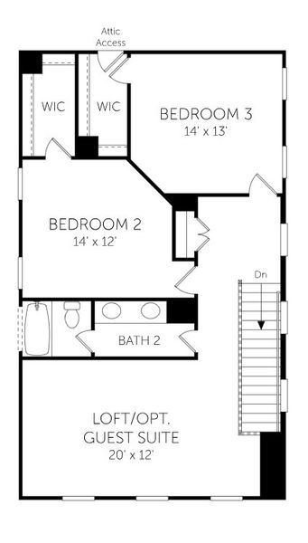 2D floor plan layout for the Monroe - Single Family Homes by Dream Finders Homes in Miller's Crossing, Johns Island, SC (Image 6).