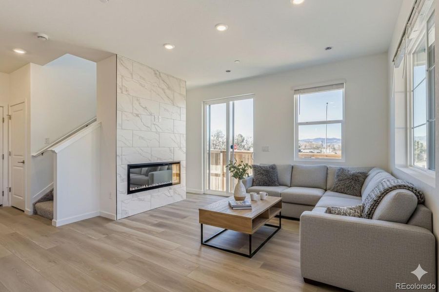 virtually staged great room